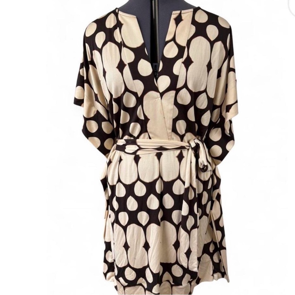 Diane Von Furstenberg Beige and Brown Patterned Dress